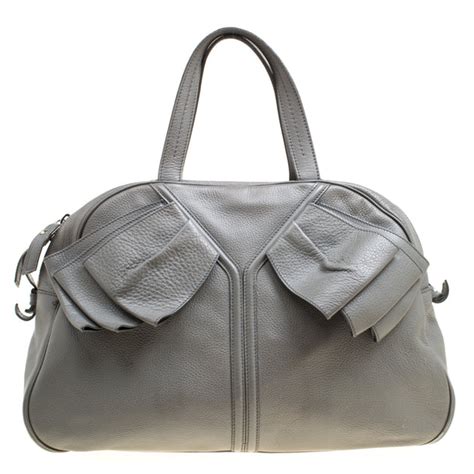 Yves Saint Laurent Leather Large Obi Bowler Bag 